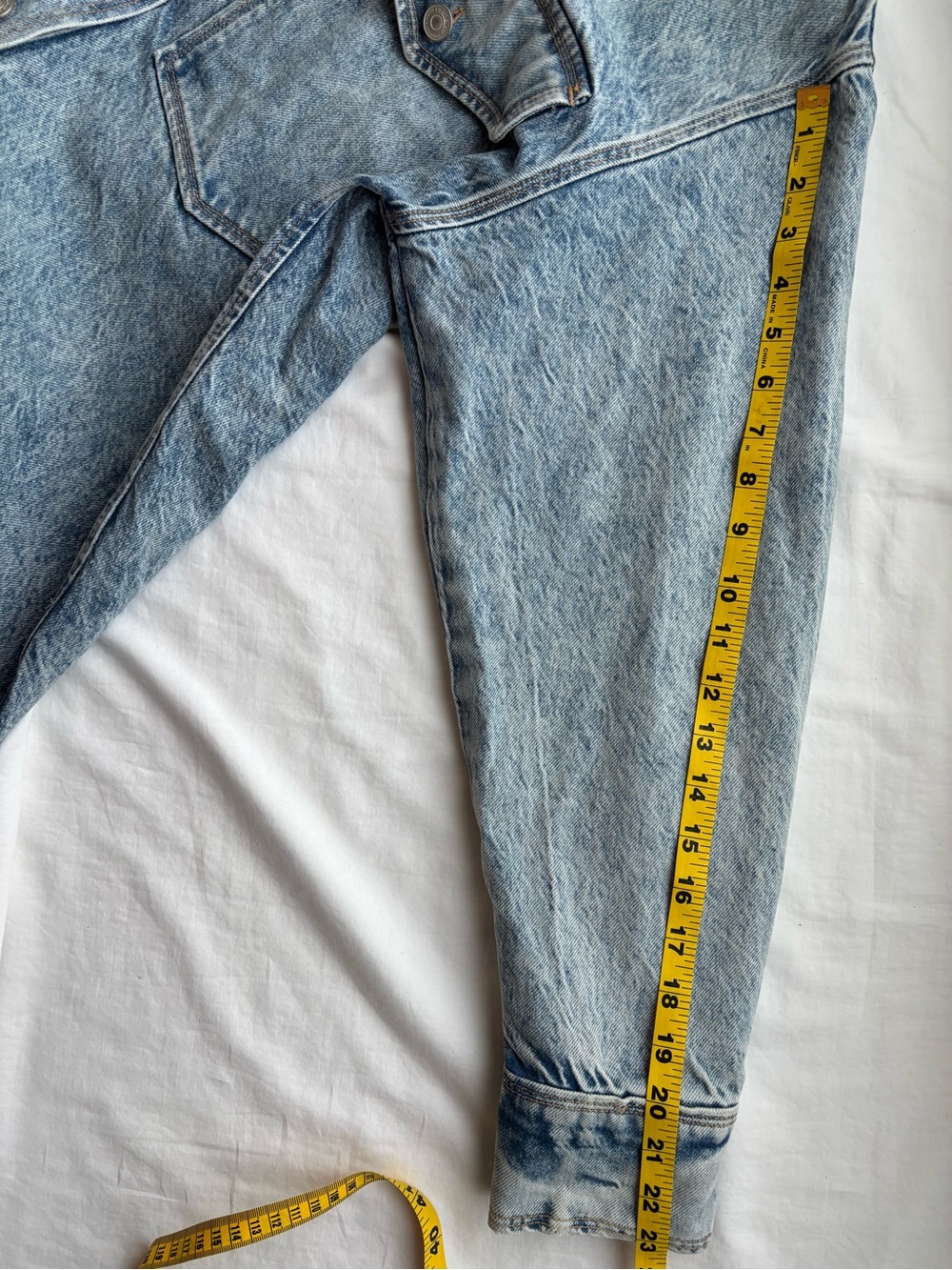 AllSaints Lily Shacket Dress Heavyweight Denim Button-Up Light Wash Women’s US 4 - Picture 14 of 15